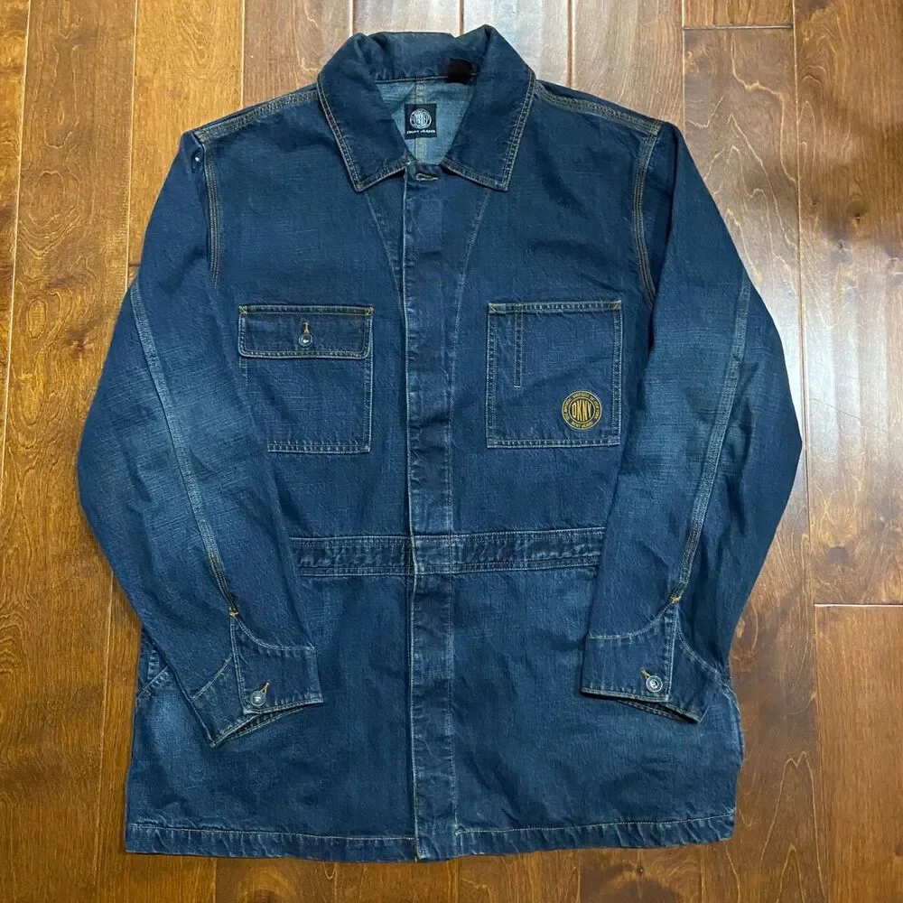 DKNY Jeans Vintage Blue Denim Chore Jacket & Jean Suit Set Men's Size XL/38 - Picture 2 of 16